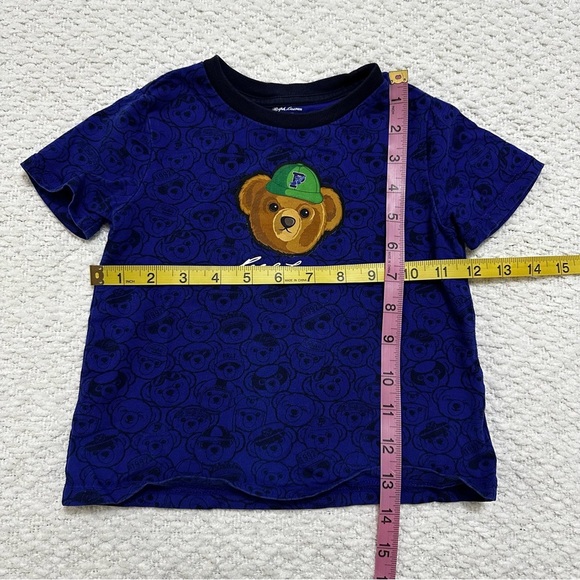 Polo Ralph Lauren Royal Blue Polo Bear Graphic T-Shirt Size 24M - Picture 4 of 7